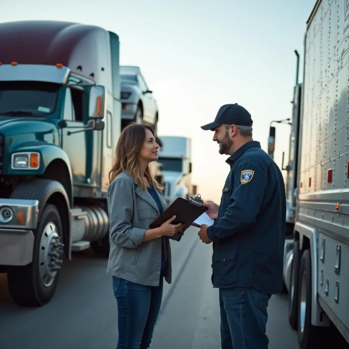 Vehicle inspection during transport process in Oceanside, CA.