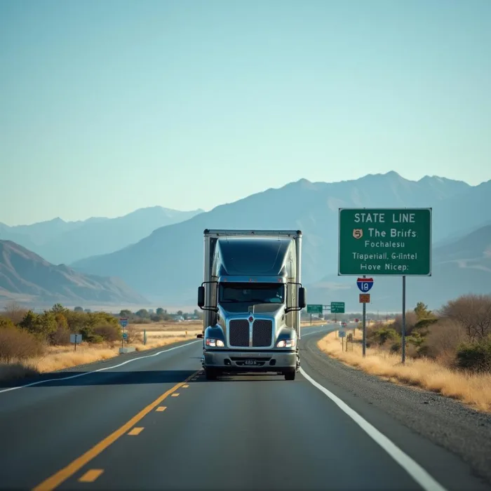 Car hauler traveling on highway during open carrier auto shipping in Oceanside, CA.
